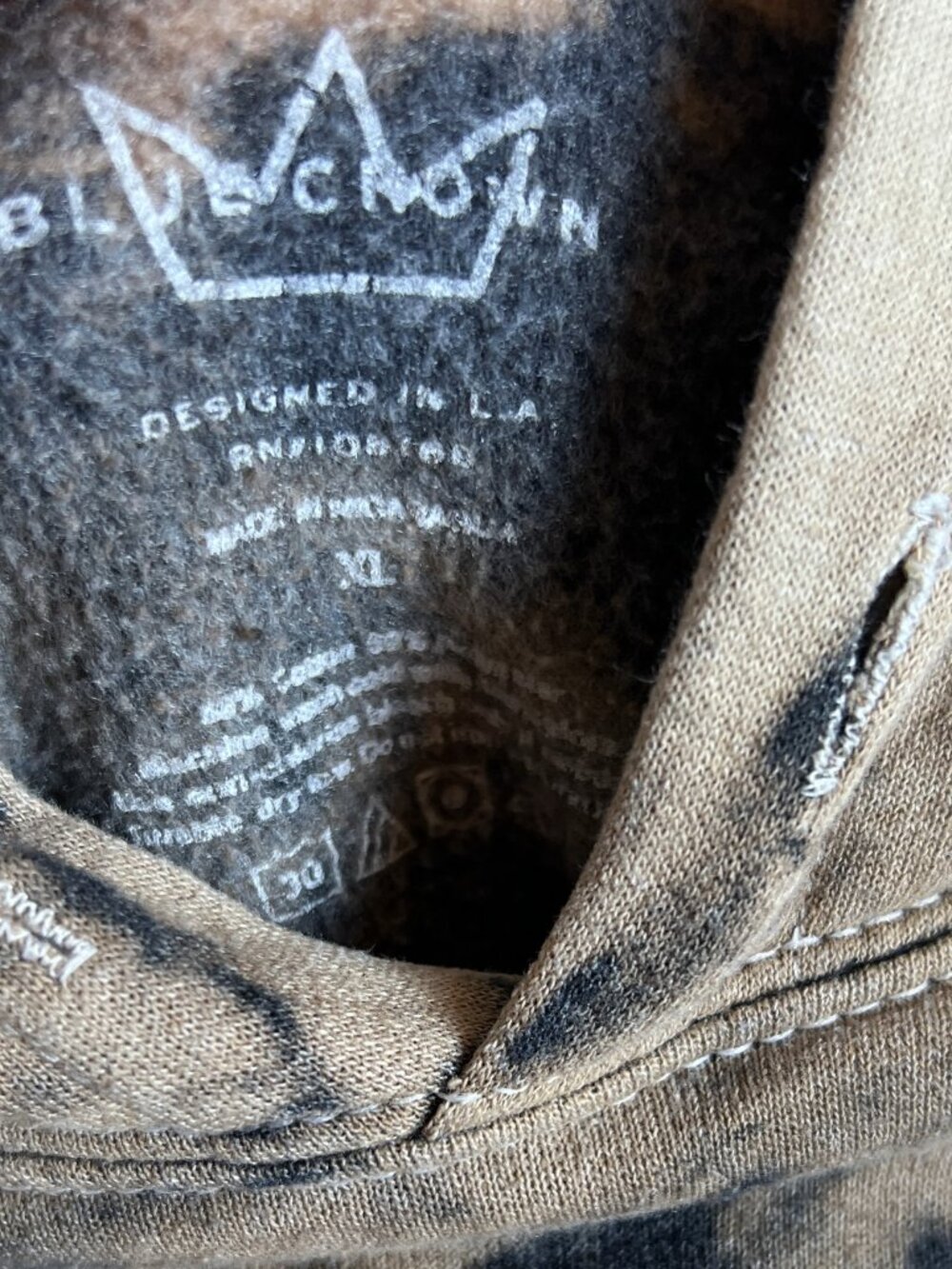 Blue Crown Tie Dye Hoodie XL Leave Me Alone Streetwear - Picture 4 of 4